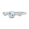 Blue Topaz Triple Bezel-Set Ring - Sterling Silver