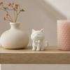 Прочная фигурка кошки, статуэтка, напечатанная на 3D-принтере, сидит с бантом, коллекционная статуэтка, бабочка, милая скульптура котенка, настольное украшение, подарок для влюбленных