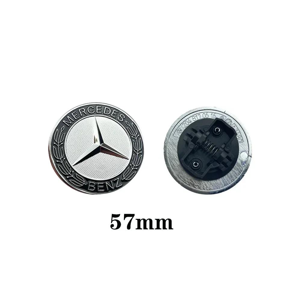 Автомобильная наклейка Для Benz AMG 57 мм Передний значок на капот Матовый черный Плоский значок с венком из лавра Для Mercedes Benz AMG W205 W213 A0008171701