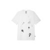 Uniqlo Футболка с принтом, круглым вырезом, коротким рукавом, унисекс, белая 426828-00