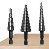 3Pcs Step Drill Bit Sharp High Hardness High-Speed Steel Hex Shank Straight Groove Step Drill Bit Home Supply