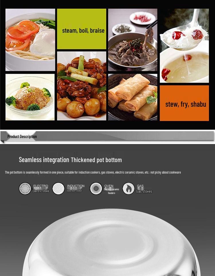 18cm Stainless Steel Non-Stick Saucepan: Single-Handle, For Baby Food, Soup, Milk & Instant Noodles, Induction Compatible.