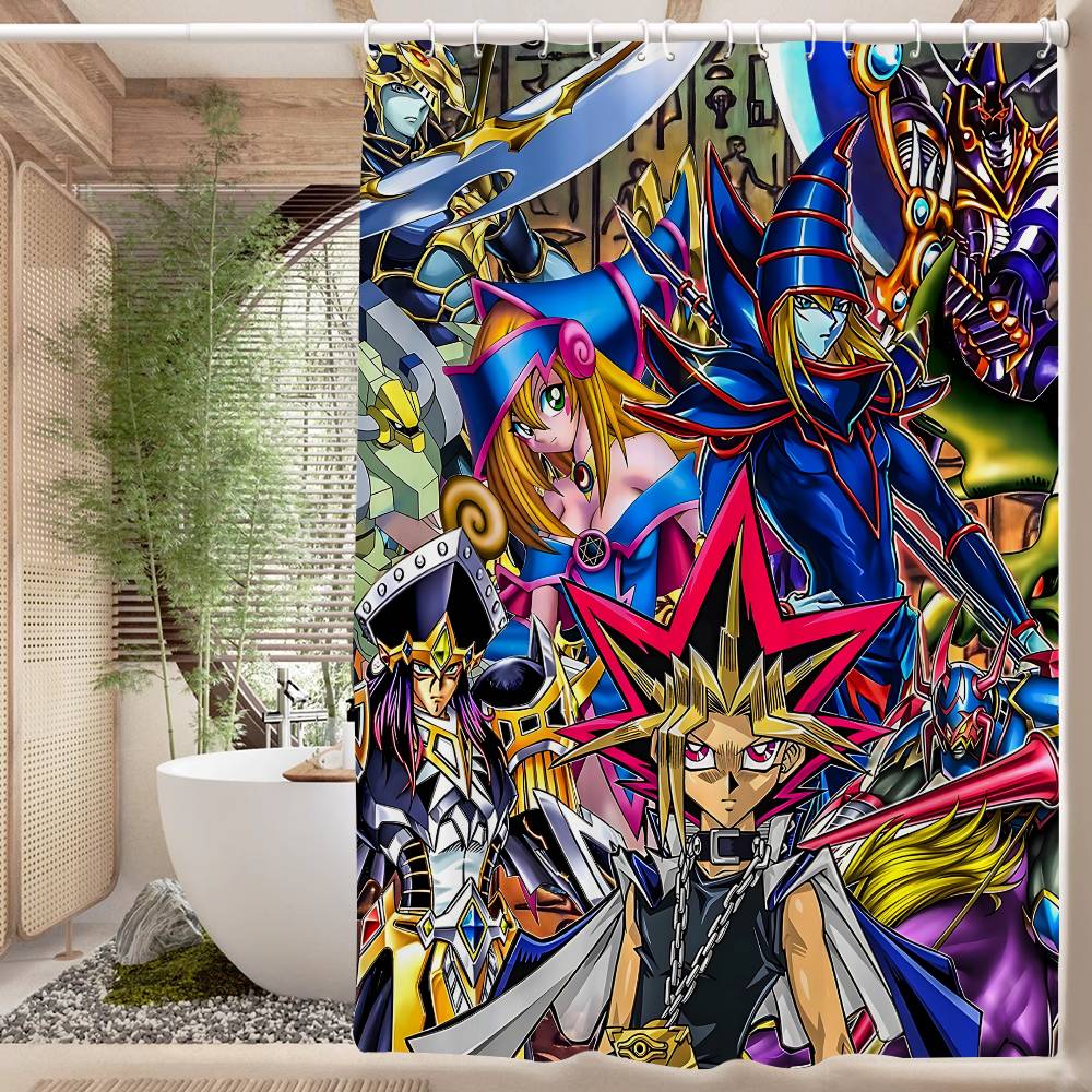 Amine Yu Gi Oh Retro Shower Curtain Summer Beach Bathroom Decorative Shower Curtain, Waterproof