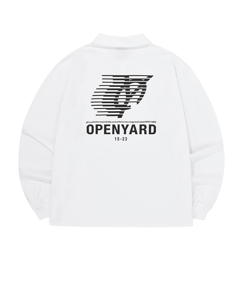 OHY Sporty Logo Collar Long Sleeve - White