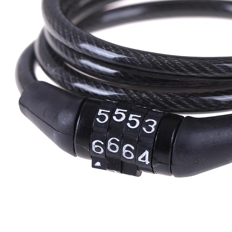 Безопасность на велосипеде, 4-значный пароль, велосипедный трос, замок цепи