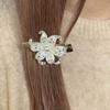 Beige Flower Hair Clips Star Print Vintage Side Clip Elegant Flower Hairpins Girls