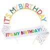 2026 Birthday Party Headband Shoulder Strap Set IT'S MY BIRTHDAY Colored Letter Edge Sequins Shoulder Strap