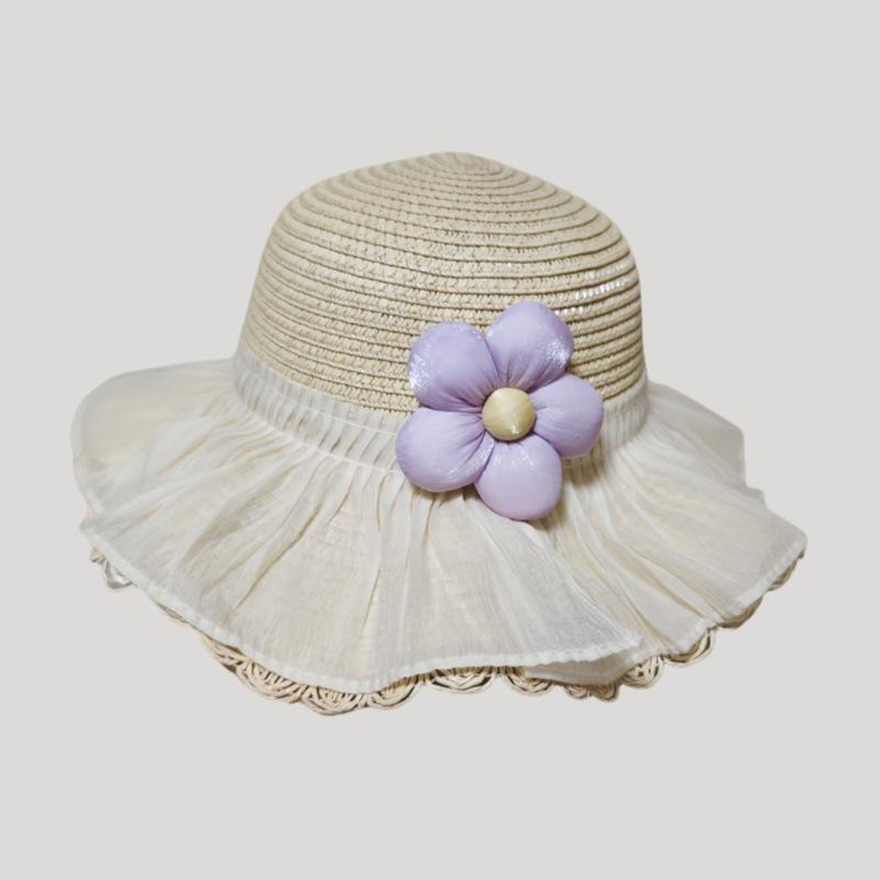 Summer Children's Sun Protection Beach Straw Hat Princess Girl's Vacation Woven Sun Hat