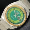 AUTOMATIC VINTAGE SEIKO 5 JAPAN 7019A MENS GREEN COLOR DIAL WATCH A702105-5 R208-a702105