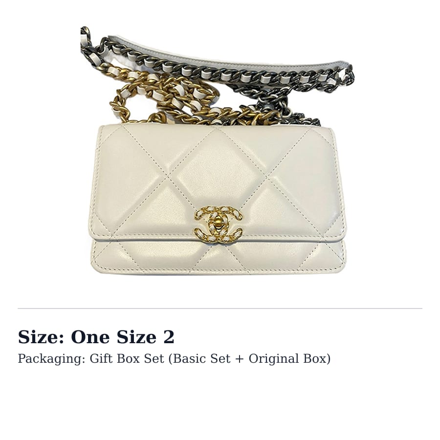 CHANEL 19BagWOC Sheepskin Chain Bag, Shoulder Bag, Crossbody Bag Women's White AP3267-B04852-10601