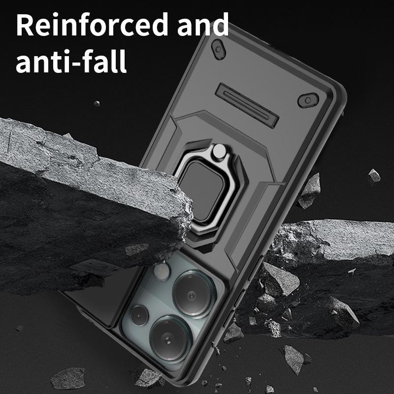 For Poco M6 Pro 4G Case Magnet Holder Ring Armor Back Cover Poko Poxo Little M 6 Pro M6Pro PocoM6Pro 4G Slide Lens Protect Funda