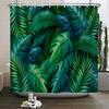 Тропические Зеленые Растения Листья Шторы для Душа Романтический Абстрактный Стиль Богема Шторы Водонепроницаемый Полиэстер Ванная Комната Занавеска для Ванны