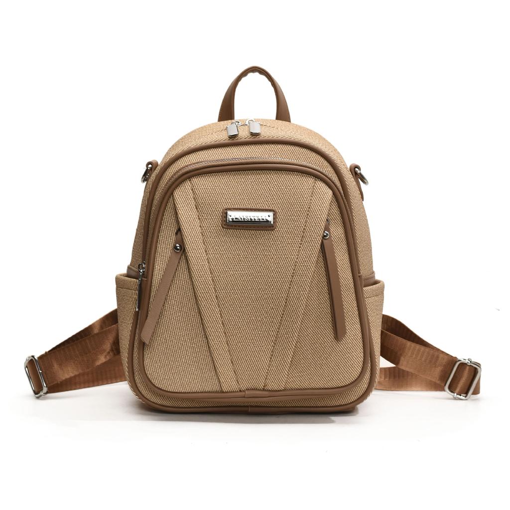 Women's Backpack Leather Large Capacity Double Backpack Backpack Simple Versatile and Fashionable