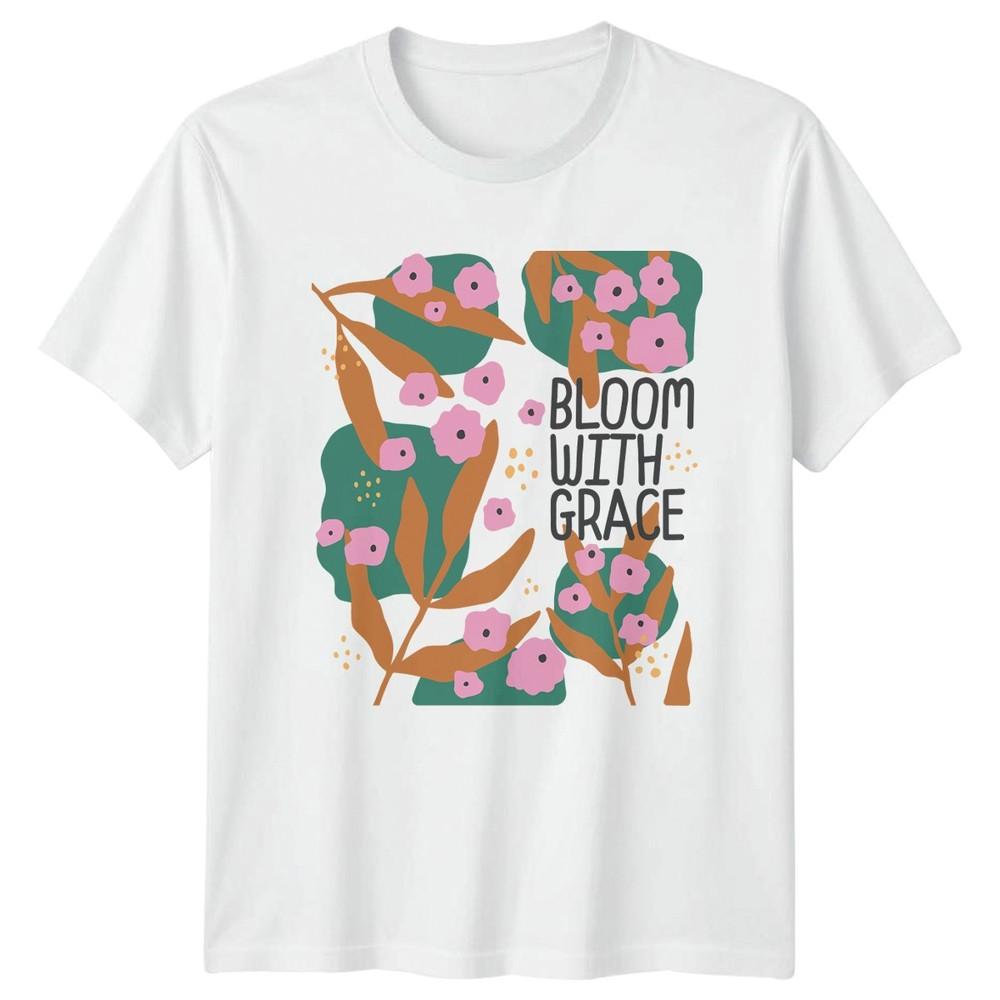 Bloom With Grace Unisexs TShirt Abstract Floral Birthday Gift For Her