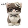 Plush Ornament for Keys Cute Kitten Pendant with Glasses And Tie, Soft Stuffed Animal Small Hanging Keychain Backpacks Keys, Decorative Plushie