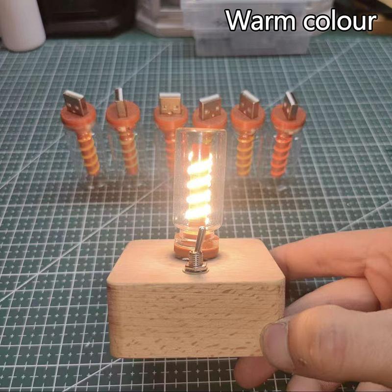 1 шт., ручная работа, сделай сам, кемпинговый светильник, светодиодная гибкая ретро-лампа USB для ежедневного освещения, лампа с пузырьковой атмосферой