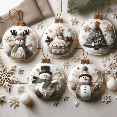 Набор фетровых патчей для рождественского DIY, праздничный набор для рукоделия с предварительно нарезанными листами фетра, материалы для шитья и рукоделия из ткани ручной работы для украшения елки и дома