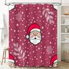 Очаровательная красная шторка для душа с белыми звездами Санта-Клауса для рождественского украшения в ванной комнате, предмет домашнего декора