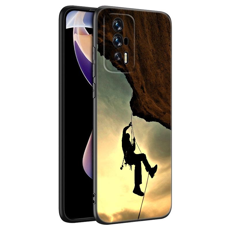 Черный силиконовый чехол для телефона Mountain Climbing для Xiaomi Redmi 7A 8A 9A 10A 11A 9C 10C 12C 13C 11 Prime A1 A2 + 12 4G Note 9T 12R
