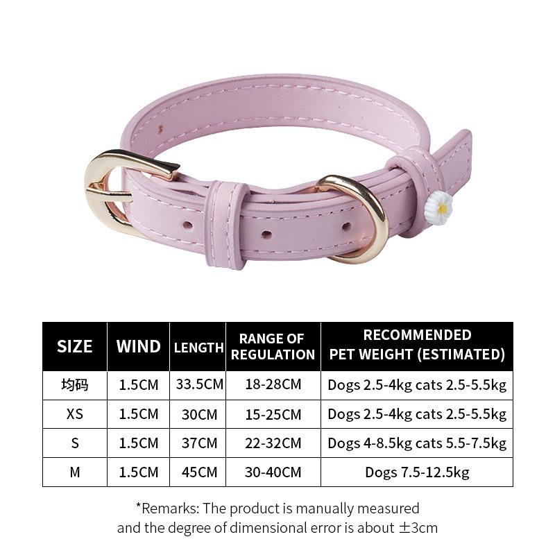 Strictly select the new microfiber leather small daisy cat jewelry collar ultra-light noble pet supplies collar choice