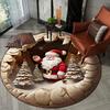Рождественский круглый коврик для пола Ковер для стула для учебы Ковер для украшения праздничной сцены Ковры для новогодней атмосферы Украшение для дома