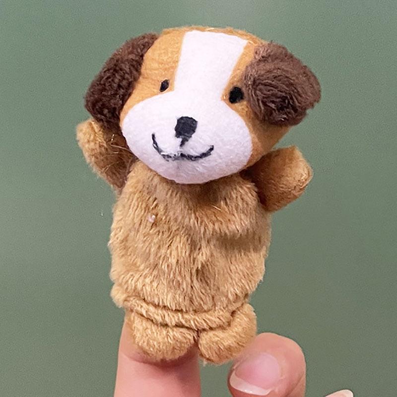 1 Set Role Play Tell Story Cloth Doll Educational Toy Cartoon Animal Family Finger Puppet Soft Plush Toys For Children Gift