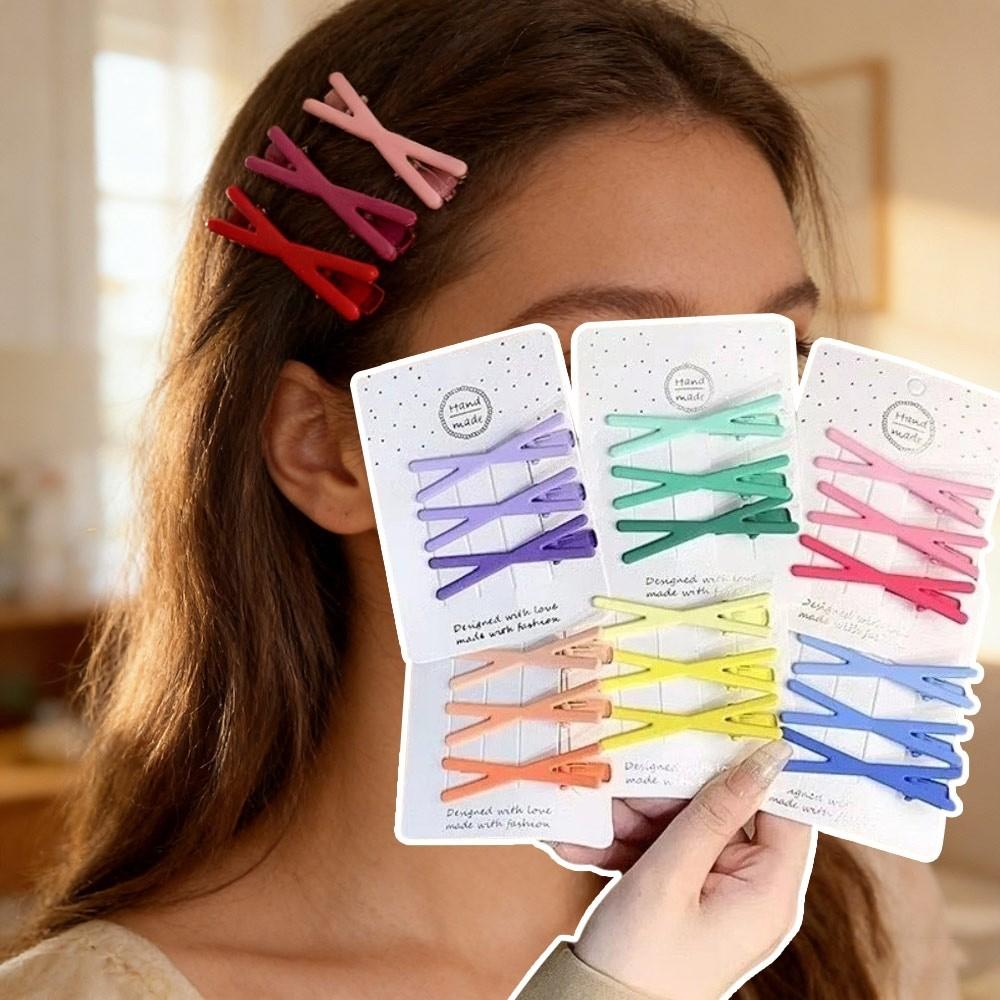 3Pc/Set Gradient Color Hair Clips Geometry Bang Clip Fashion Duck Beak Clip Hair Styling