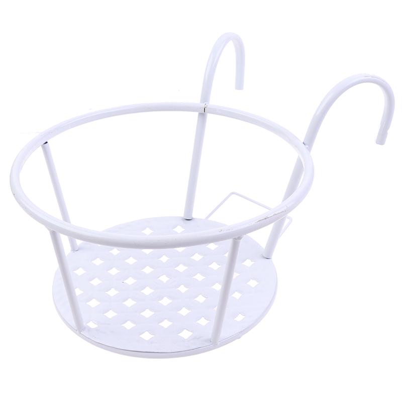 Outdoor Hanging Basket for Plant,Iron Racks Fence Balcony Round Flower Pot Decor,Plant Pots Hanging Planter