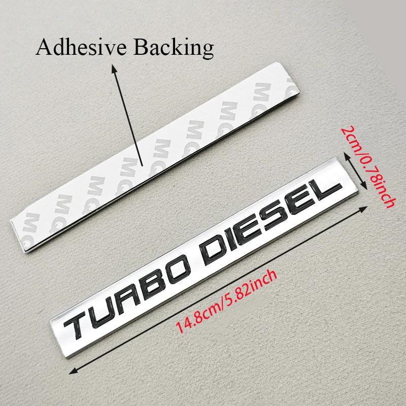3D Chrome Metal Car Sticker Logo TURBO DIESEL Emblem Rear Trunk Fender Badge Decal For Isuzu Kia Hyundai Toyota Ford Accessories DD6