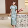 Шелковое ципао женское летнее новое ретро улучшенное темпераментное платье из шелка-тутового шелкопряда
