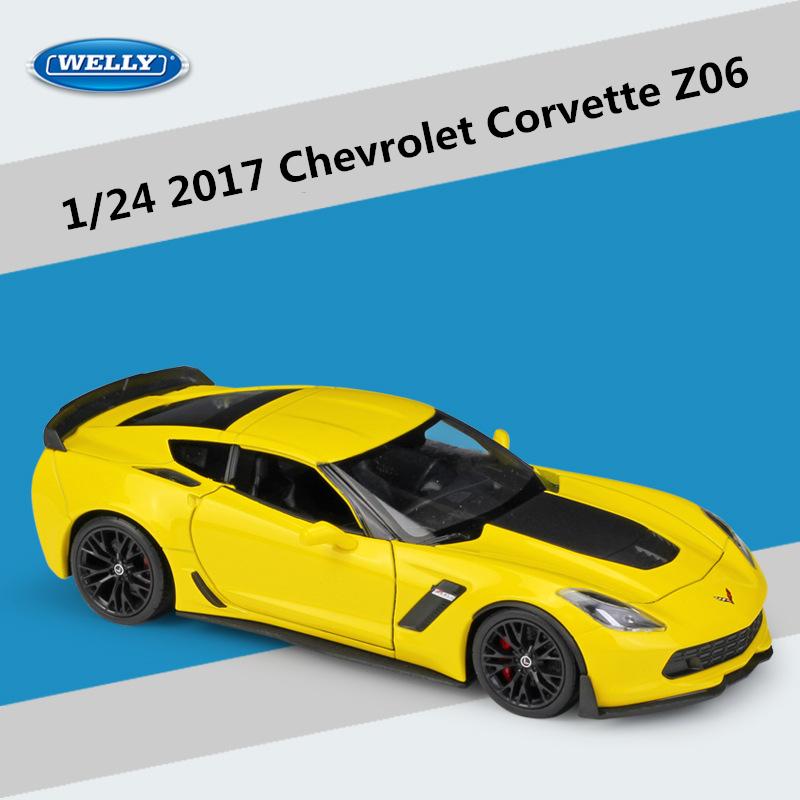 Welly 1/24 Chevrolet Corvette Z06 2017 Сплав Спортивный Автомобиль Модель Литье под Давлением Гоночный Автомобиль Модель Симуляция Коллекция Детские Игрушки Подарок