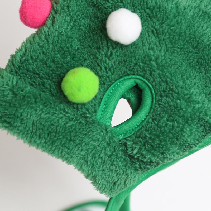 Christmas Style Pet Tie Hat Christmas Tree Cosplay Suitable for Medium and Large Dogs cute  Ear Exposed Design Keeping Warm