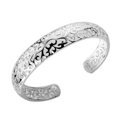 Модный корейский серебряный браслет с полым краем B144