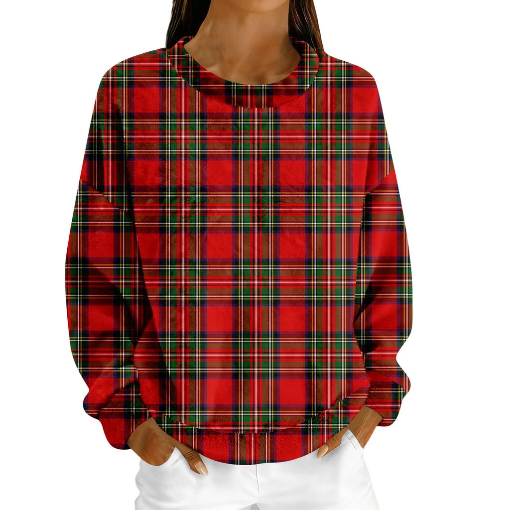 Women's Fleece Hoodie Long-Sleeve Round  Neck Casual Comfortable Loose-Fit Lightweight Women's Hoodie