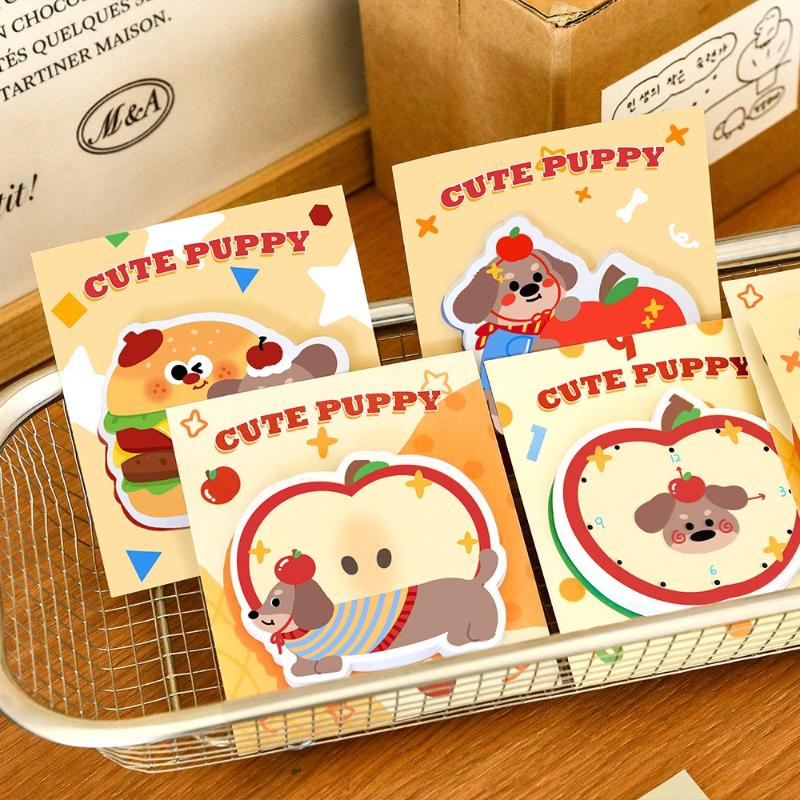 Kawai Ins Cute Sausage Puppy Notes Special Shaped Tearable Message Sticky Cartoon High Value N Times Sticker Lovely Memo Pad