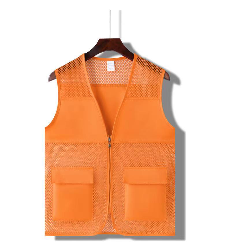 Custom Logo Red Summer Mesh Fishing Vest – Workwear & Advertising Shirt