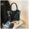 Ielgy Simple Fashion Portable Bucket Bag Retro Commuter Vegetable Basket Shoulder Messenger Bag