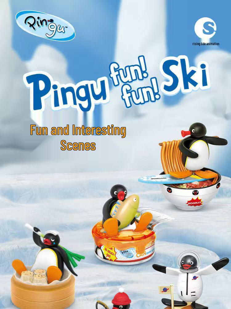 Pingu Fun Scene: DIY Cute Penguin Surfing Blind Box Series