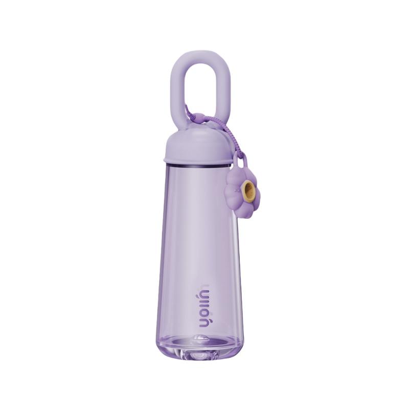 500ML Portable Large Capacity High-value Women's Plastic Water Bottle Outdoor Sports and Fitness Petal Handheld Water Bottle