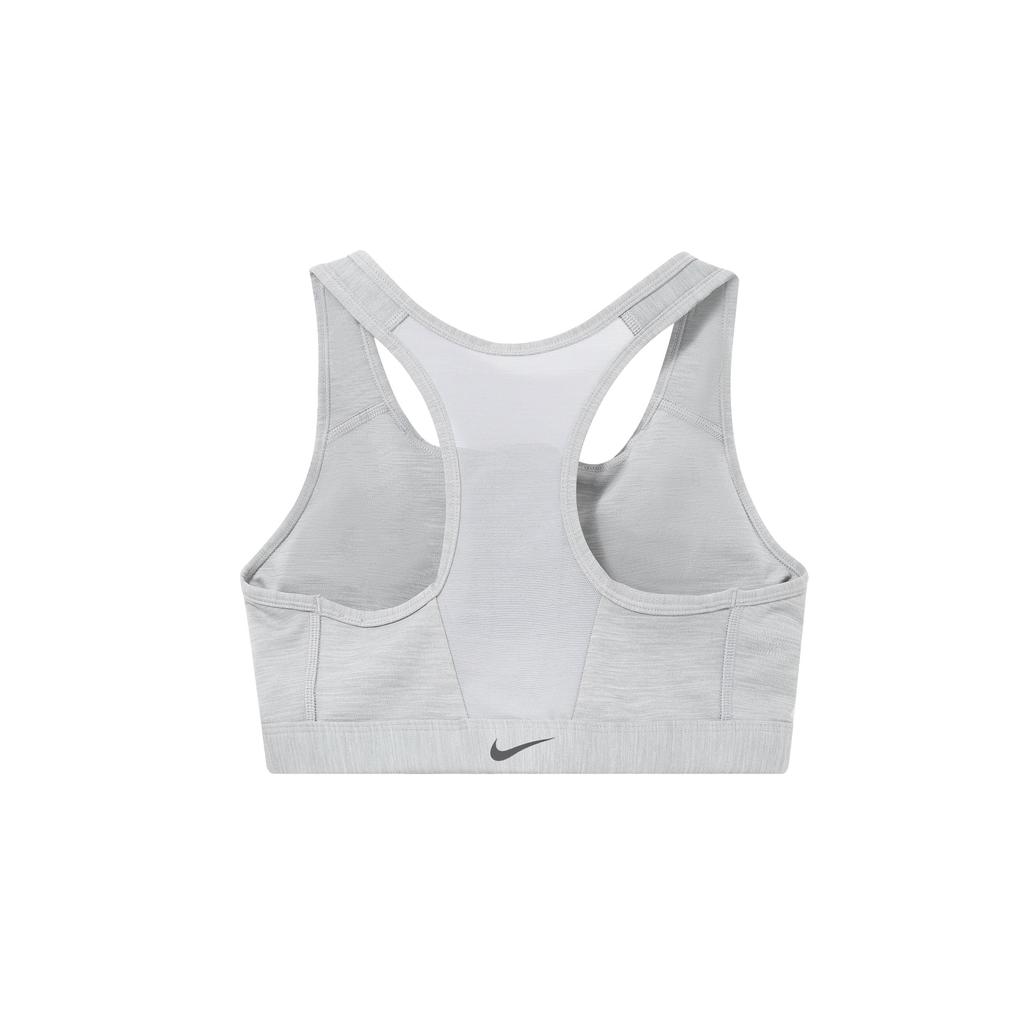 Nike Dri-FIT Swoosh Zip-Front Solid Medium Intensity Sports Bra Women Underwear Gray DD1206-073