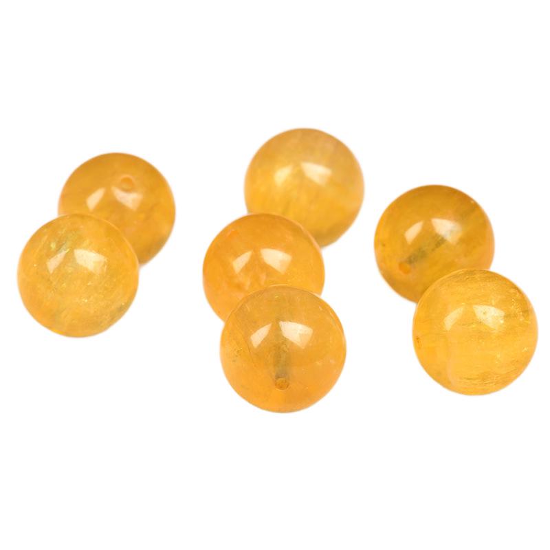 Натуральный цитрин и матовые бусины из флюорита для изготовления украшений своими руками - Желтый цвет "заячьего волоса", Круглые рассыпные бусины для аксессуаров