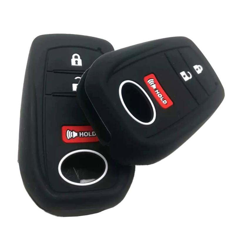 2Pcs Silicone Key Fob Cover Case Holder Bag Protector Fit for Toyota Tundra Tacoma Sequoia Prius