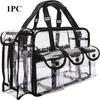 PVC Transparent Cosmetic Bag Waterproof Large Capacity Travel Organizer Multifunctional Beach Swimming Storage Shoulder Tote