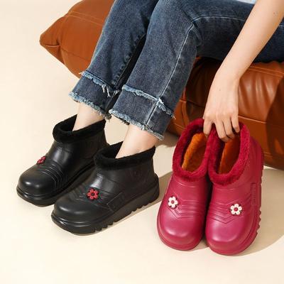 Женские зимние ботинки с плюшевой подкладкой, Теплые резиновые сапоги, Водонепроницаемые резиновые сапоги, Рабочая обувь для кухни