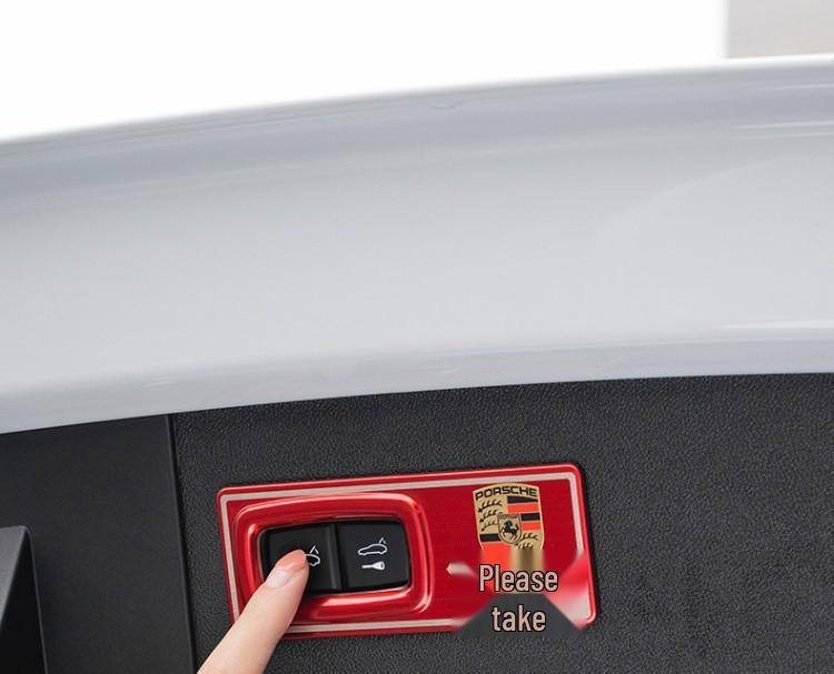 Наклейка-предупреждение об электрической крышке багажника Porsche
