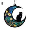 Подвесной орнамент Красочный кот/собака на Луне Дизайн с отверстием для подвешивания Яркий цвет Окно Подвеска-памятник Украшение дома
