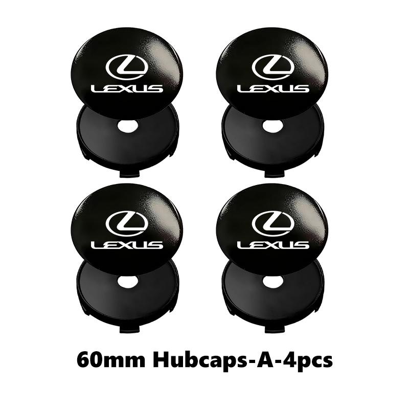 YOM1 4pcs 56/60mm Car Wheel Center Hub Caps Emblem Stickers Tire Rim Covers Auto Accessories For Lexus RX350 IS250 CT200h ES250