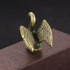 Creative Small Home Decor Solid Brass Swan Small Statue Vintage Antique Animal Figurines Office Desktop Ornament Tea Crafts