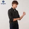 Мужская высокоэластичная мягкая полосатая рубашка с длинным рукавом