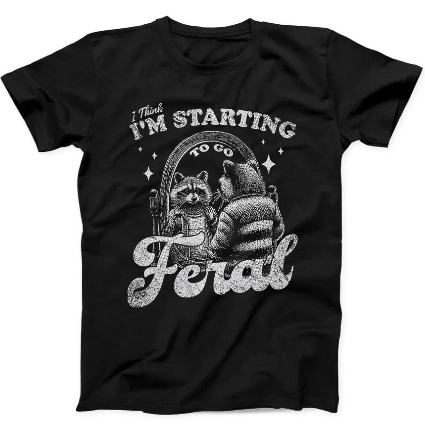 Feral Raccoon in Mirror Best Seller Funny Gift Black Tee T Shirt 332